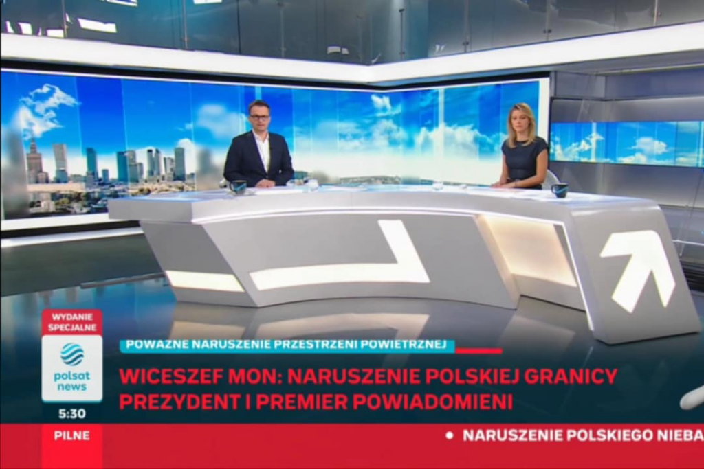 Od rana nadają programy specjalne w związku z naruszeniem polskiej przestrzeni powietrznej
