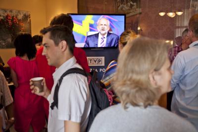 Transmisja z inauguracji studia olimpijskiego Londyn 2012 w TVP. (fot. Piotr Król) 