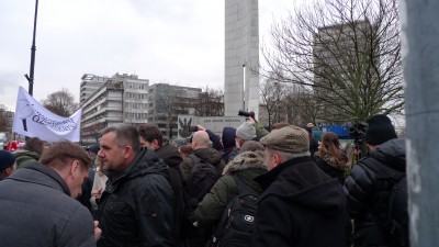 Dziennikarze protestują pod Sejmem (15.12.2016)